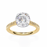 14k IGI certified cushion ring with E-F color VVS-VS clarity diamonds 120