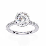 14k IGI certified cushion ring with E-F color VVS-VS clarity diamonds 120