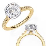 14k IGI certified cushion ring with E-F color VVS-VS clarity diamonds 120