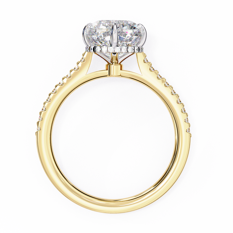 14k IGI certified cushion ring with E-F color VVS-VS clarity diamonds 120