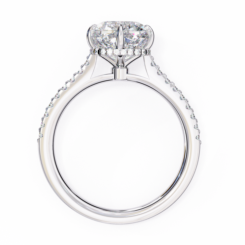 14k IGI certified cushion ring with E-F color VVS-VS clarity diamonds 120