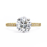 14K Lab Grown Diamond Cushion Hidden Halo Engagement Ring, E-F Color, VVS-VS Clarity