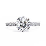 14K Lab Grown Diamond Cushion Hidden Halo Engagement Ring, E-F Color, VVS-VS Clarity