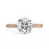 14K Lab Grown Diamond Cushion Hidden Halo Engagement Ring, E-F Color, VVS-VS Clarity