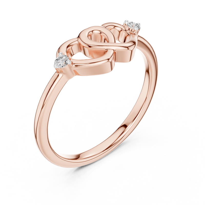 Ladies Ring 12#10023@L@7 - Rose Gold - Image