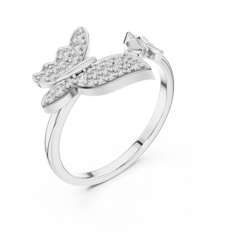 Ladies Ring 12#10024@L - White Gold - Image
