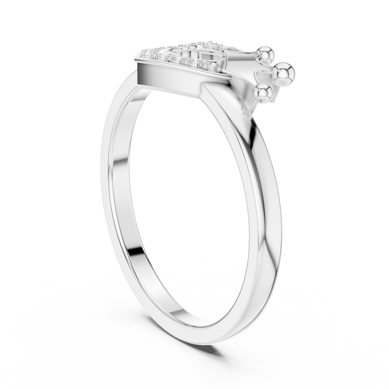 Ladies Ring 12#10025@L - White Gold - Image