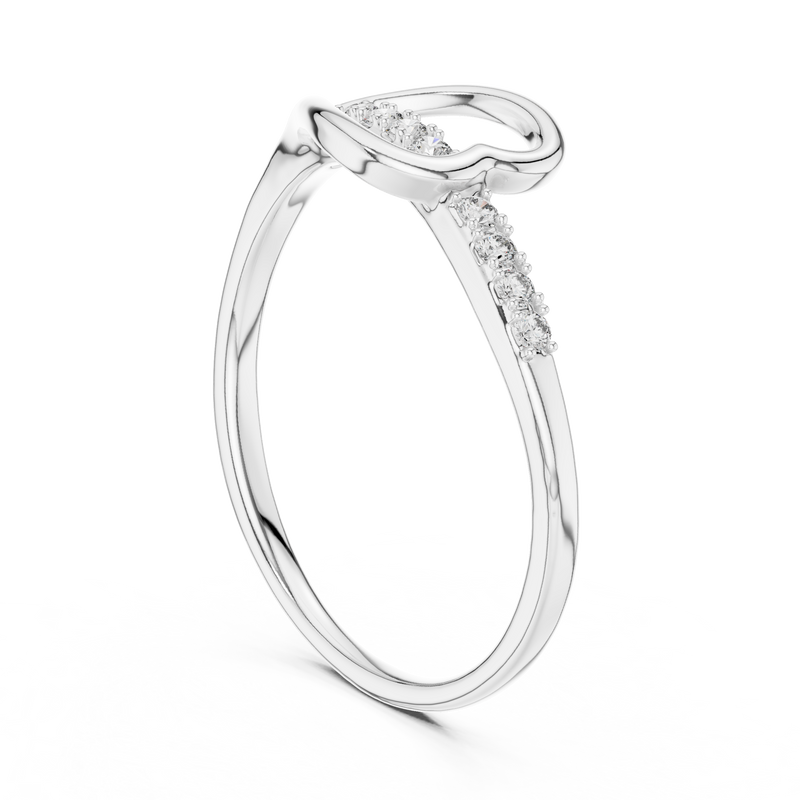 Ladies Ring 12#10026@L - White Gold - Image