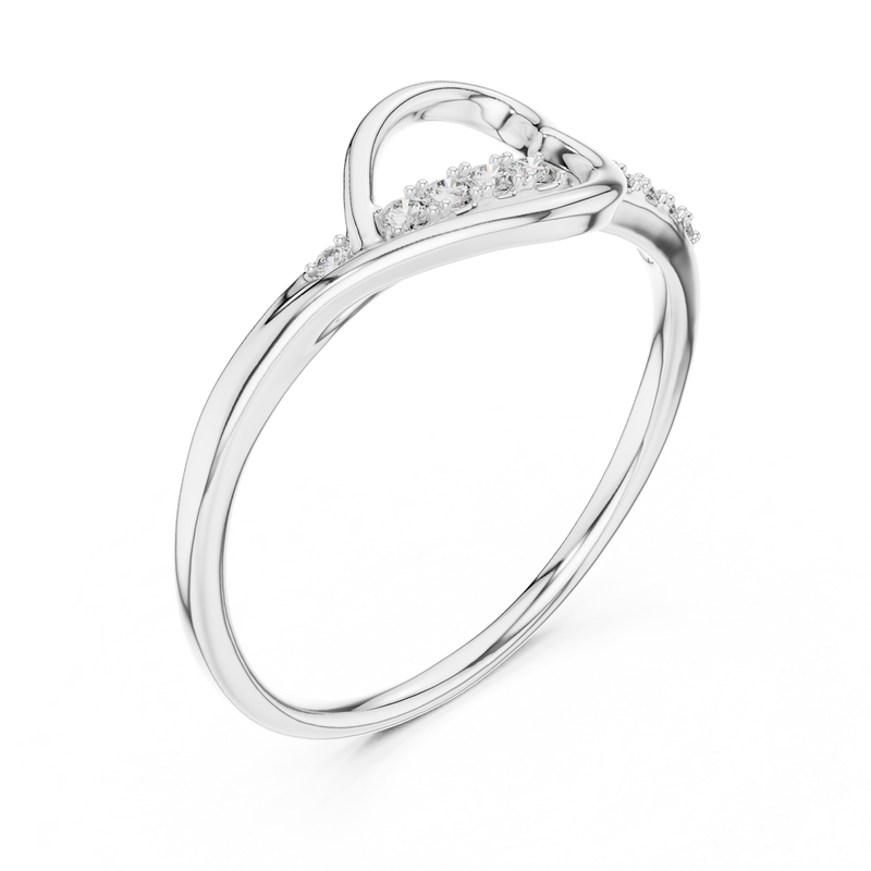 Ladies Ring 12#10026@L - White Gold - Image