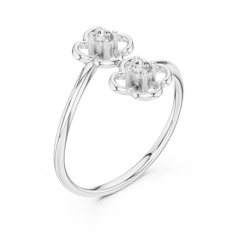 Ladies Ring 12#10027@L - White Gold - Image