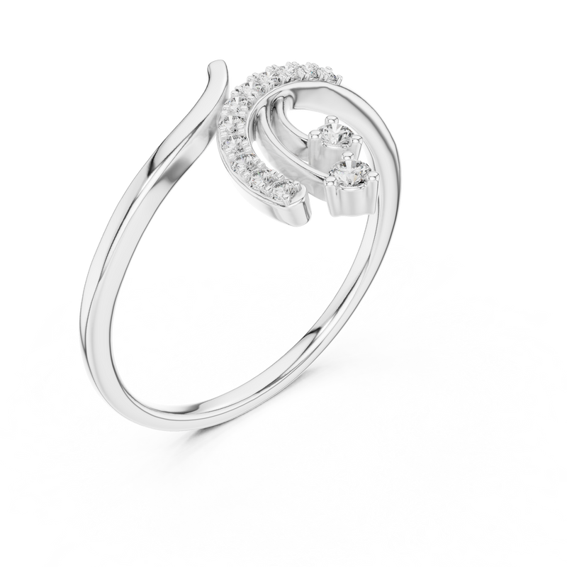 Ladies Ring 12#10028@L - White Gold - Image
