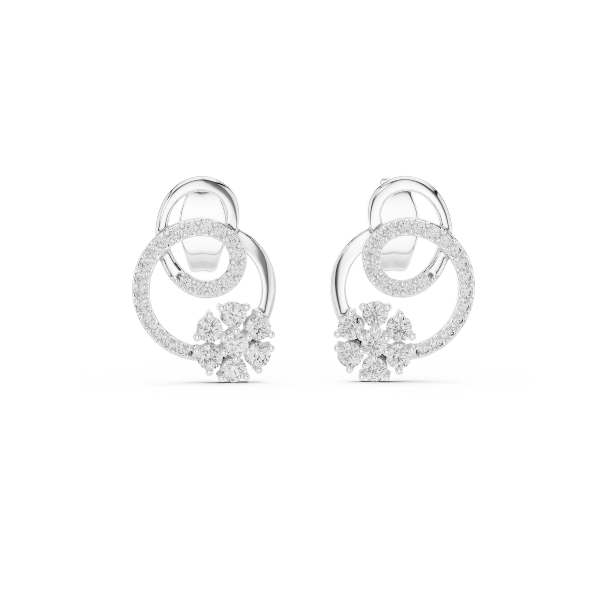 Earring 12#10029@E@7 - White Gold - Image