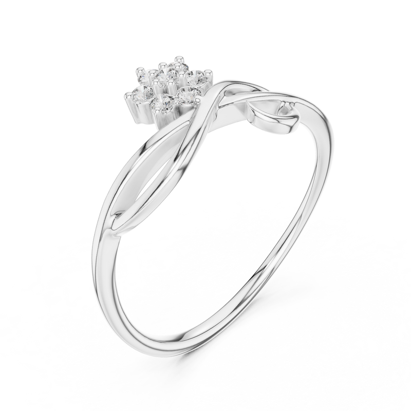 Ladies Ring 12#10029@L@7 - White Gold - Image
