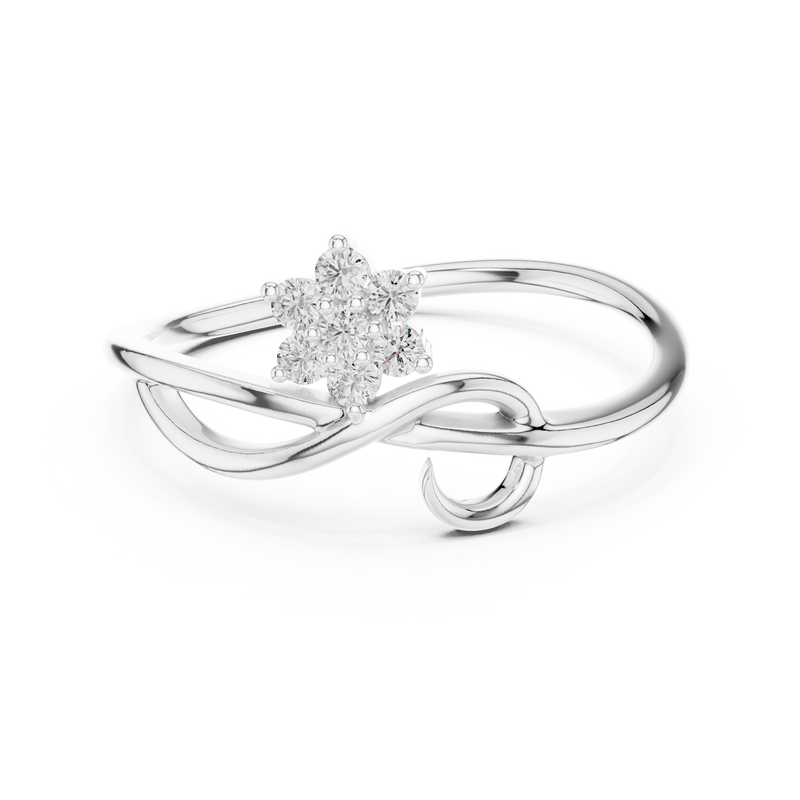 Ladies Ring 12#10029@L@7 - White Gold - Image