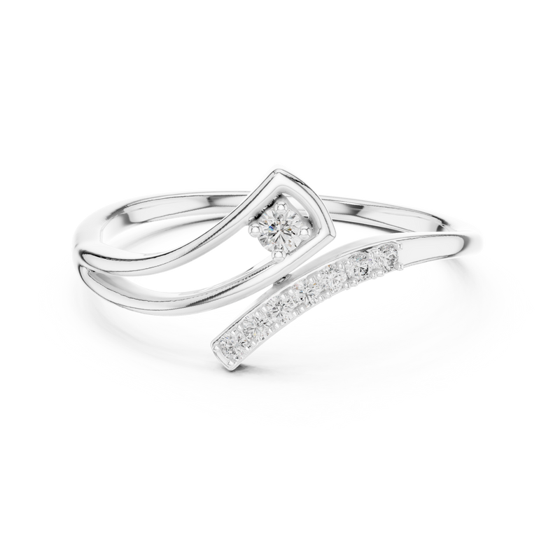 Ladies Ring 12#10030@L - White Gold - Image