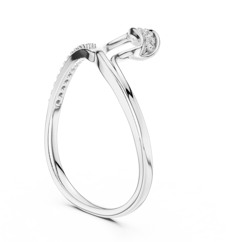 Ladies Ring 12#10031@L - White Gold - Image