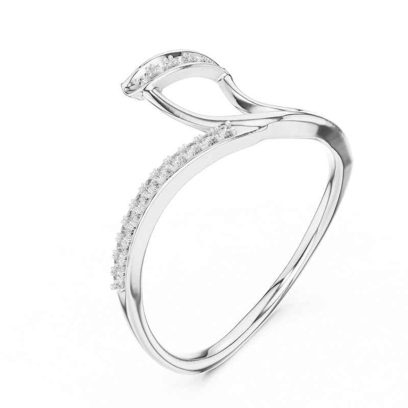 Ladies Ring 12#10031@L - White Gold - Image