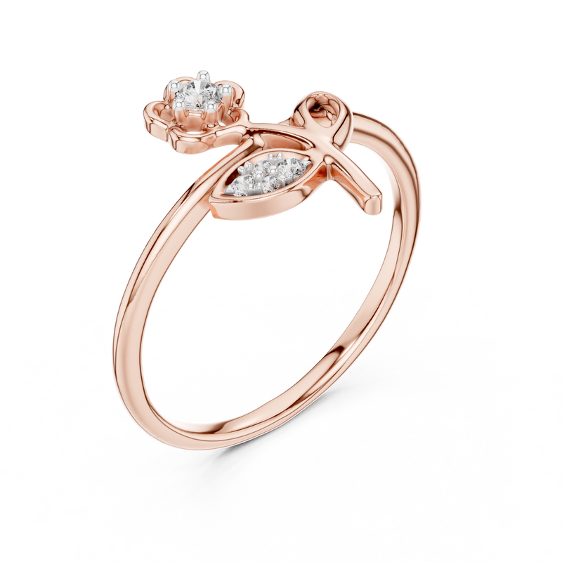 Ladies Ring 12#10033@L - Rose Gold - Image