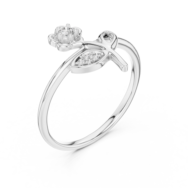 Ladies Ring 12#10033@L - White Gold - Image