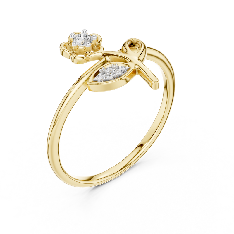 Ladies Ring 12#10033@L - Yellow Gold - Image