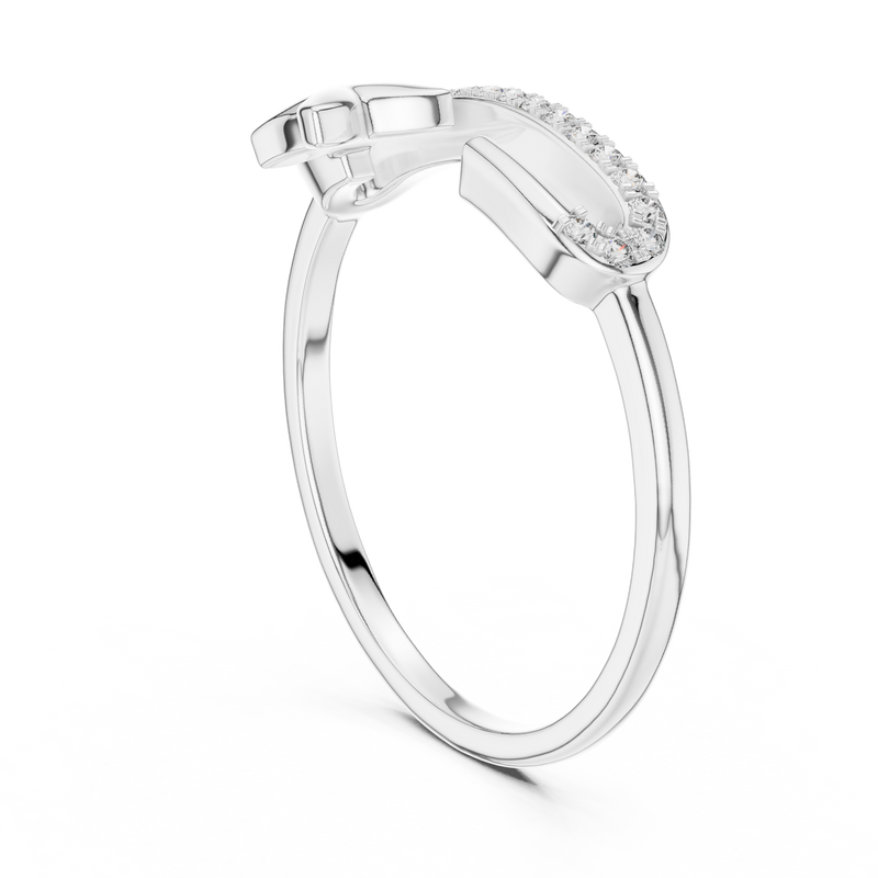 Ladies Ring 12#10035@L - White Gold - Image