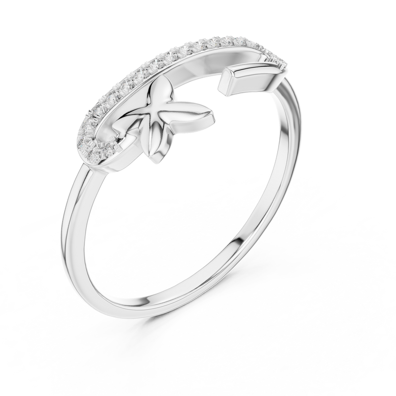 Ladies Ring 12#10035@L - White Gold - Image