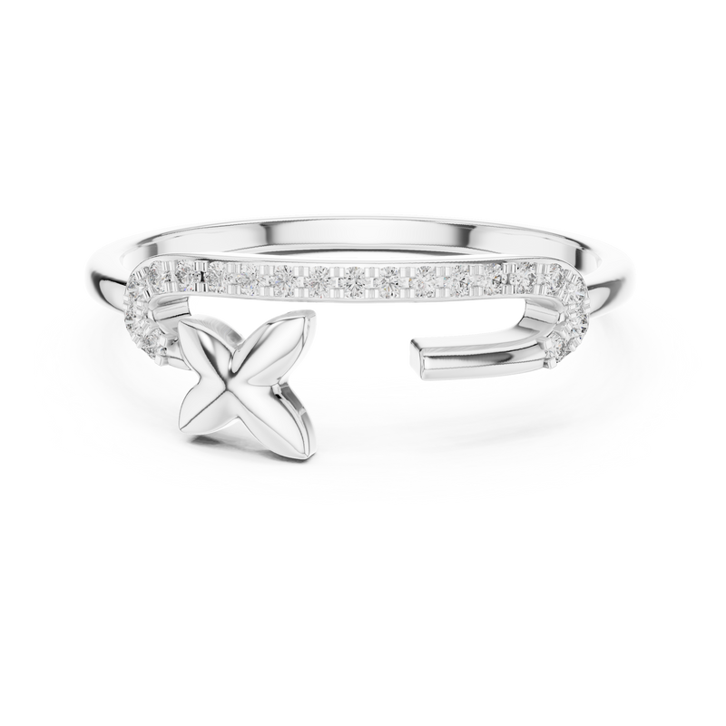 Ladies Ring 12#10035@L - White Gold - Image