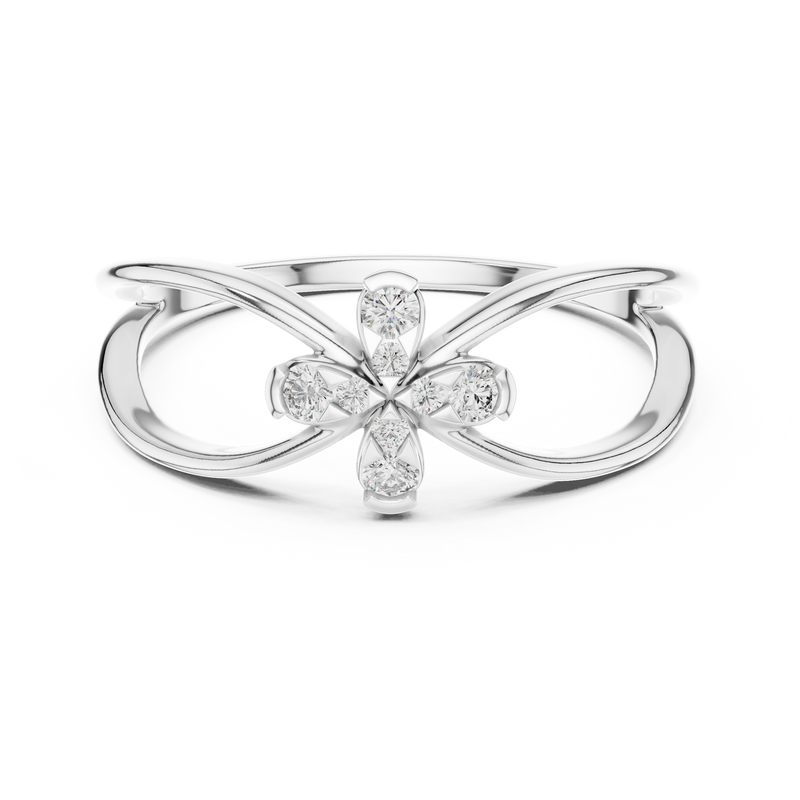 Ladies Ring 12#10037@L - White Gold - Image