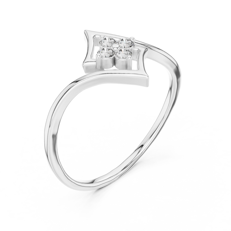 Ladies Ring 12#10038@L@7 - White Gold - Image