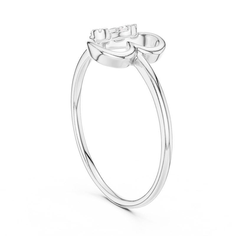Ladies Ring 12#10039@L - White Gold - Image