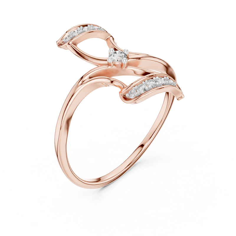 Ladies Ring 12#10040@L - Rose Gold - Image