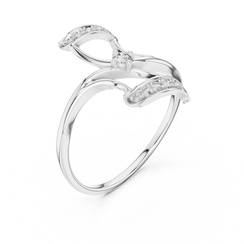 Ladies Ring 12#10040@L - White Gold - Image