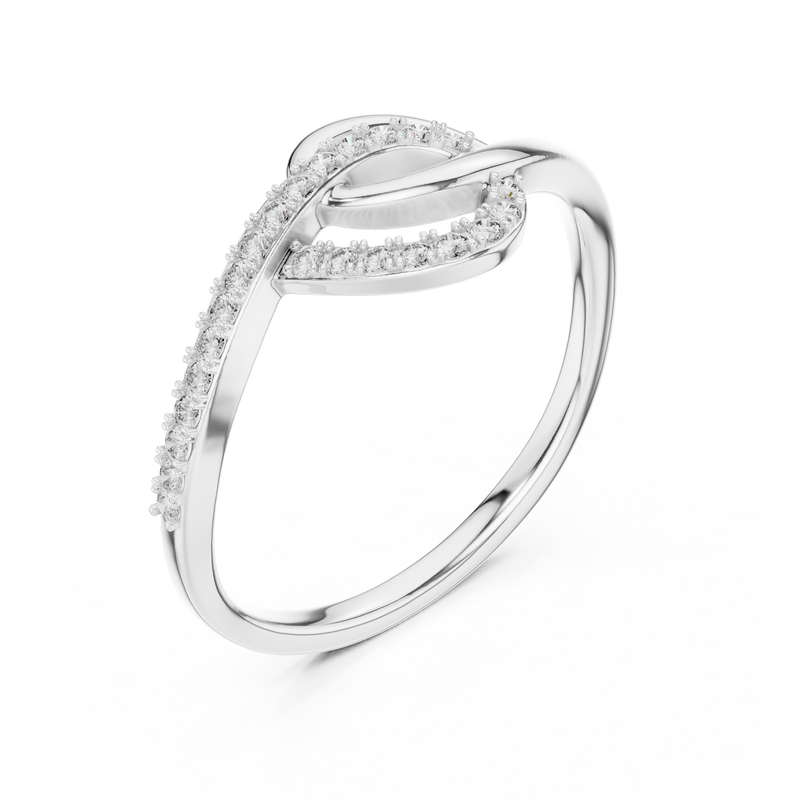 Ladies Ring 12#10041@L - White Gold - Image