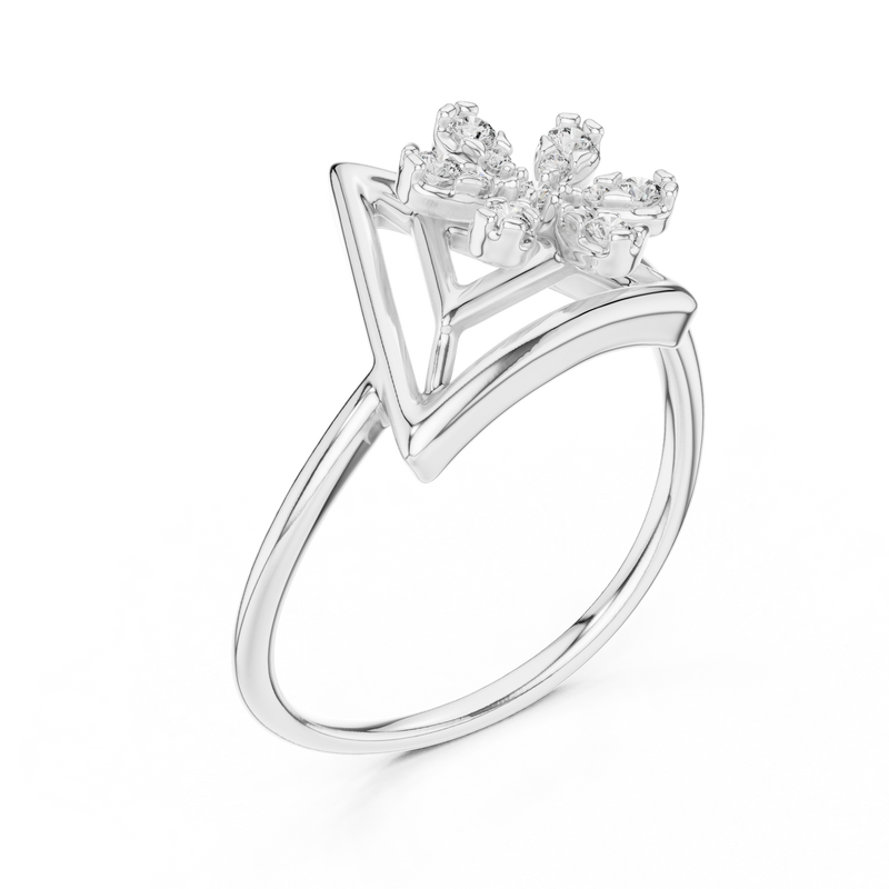 Ladies Ring 12#10044@L@7 - White Gold - Image