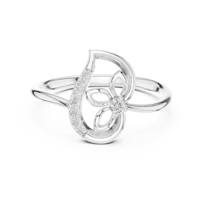 Ladies Ring 12#10045@L - White Gold - Image