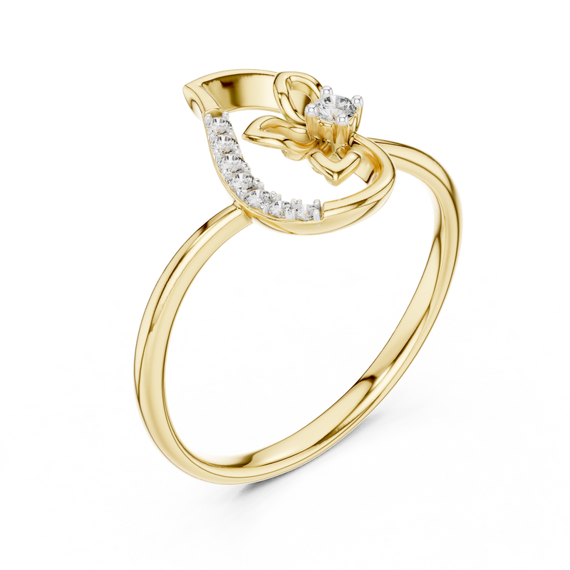 Ladies Ring 12#10045@L - Yellow Gold - Image