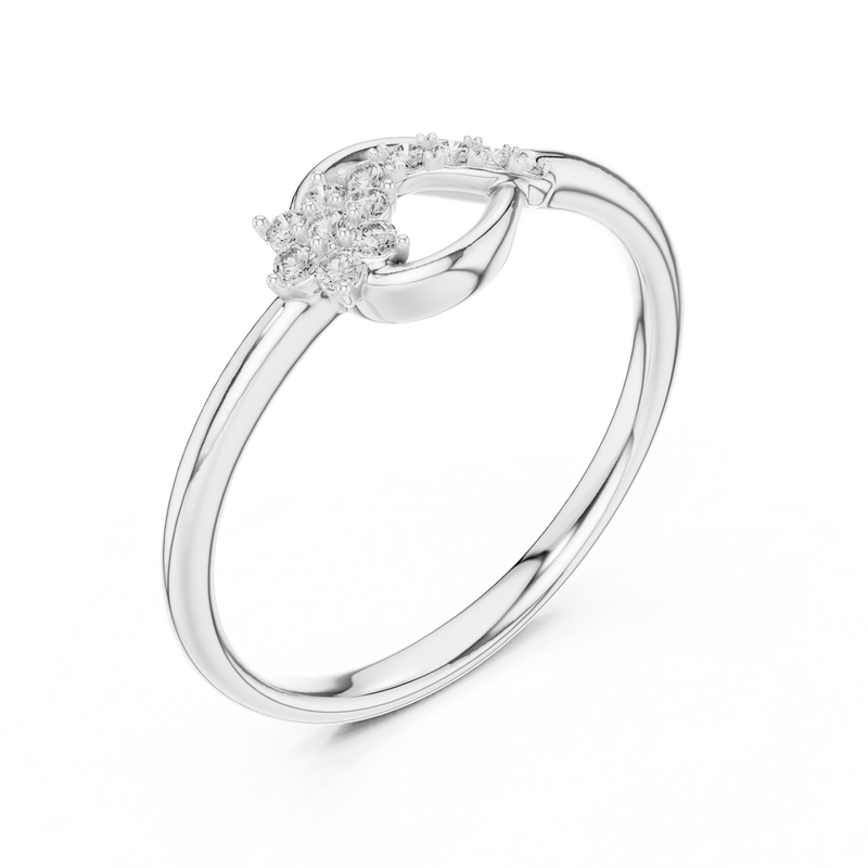 Ladies Ring 12#10046@L - White Gold - Image