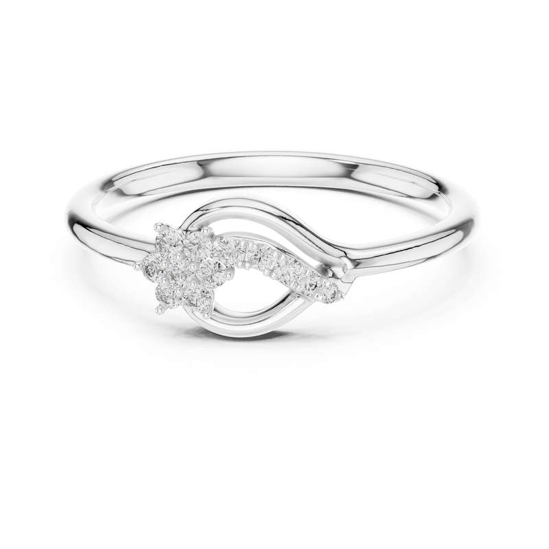 Ladies Ring 12#10046@L - White Gold - Image