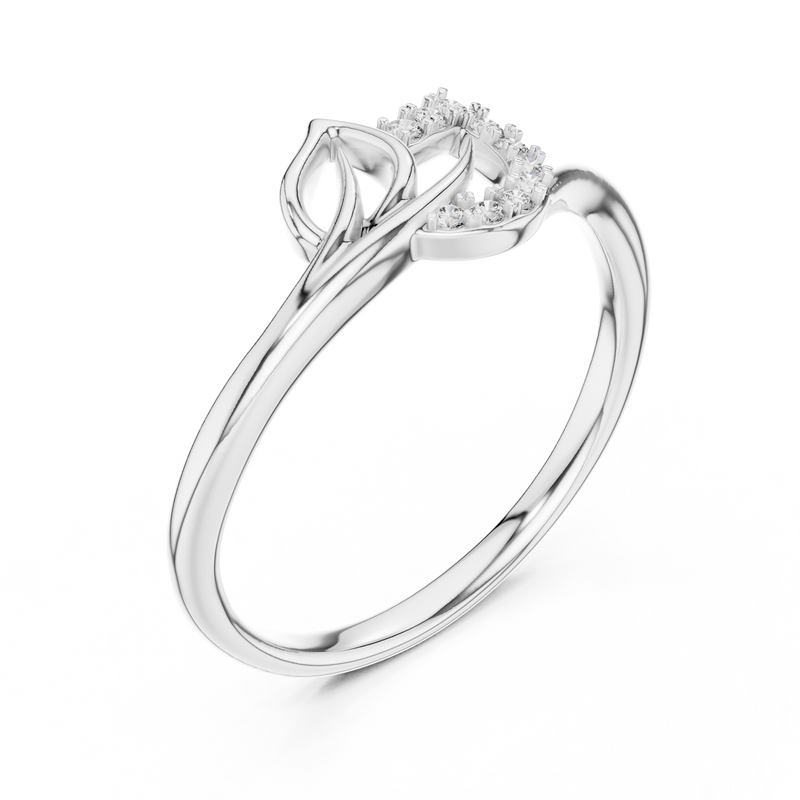 Ladies Ring 12#10047@L - White Gold - Image
