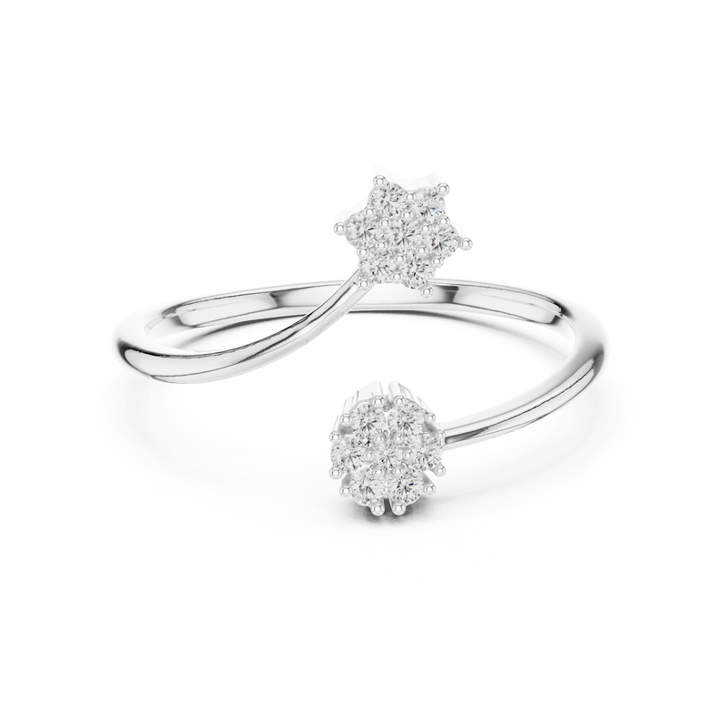 Ladies Ring 12#10051@L@7 - White Gold - Image