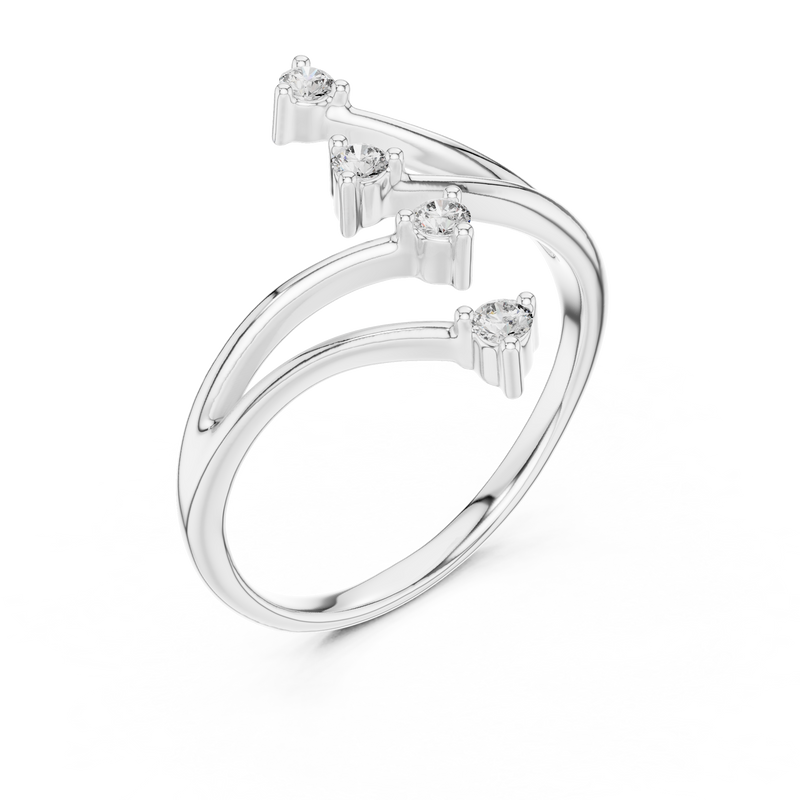 Ladies Ring 12#10052@L - White Gold - Image