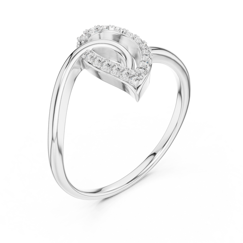 Ladies Ring 12#10053@L@7 - White Gold - Image