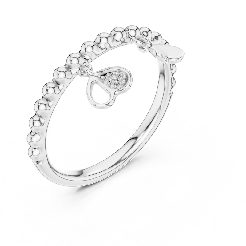 Ladies Ring 12#10055@L - White Gold - Image