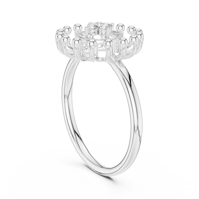 Ladies Ring 12#10056@L@7 - White Gold - Image