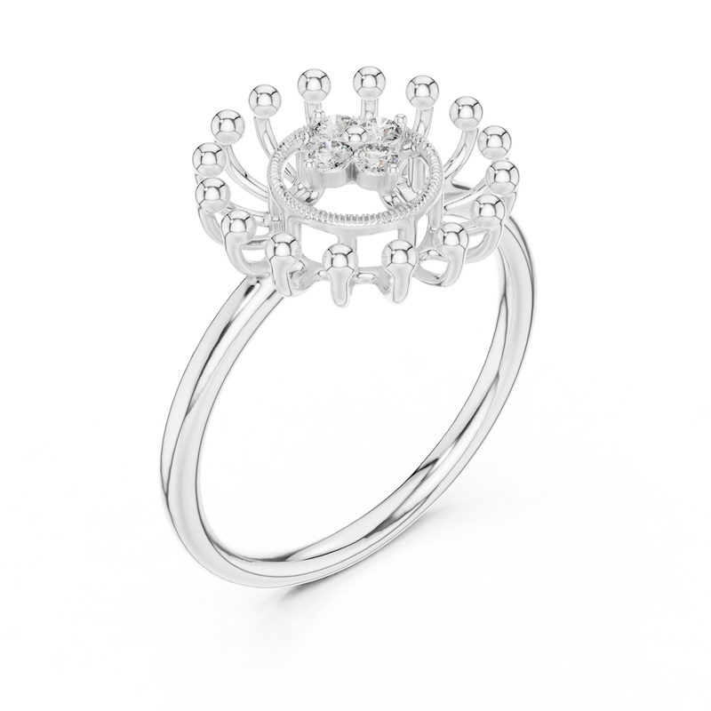 Ladies Ring 12#10056@L@7 - White Gold - Image