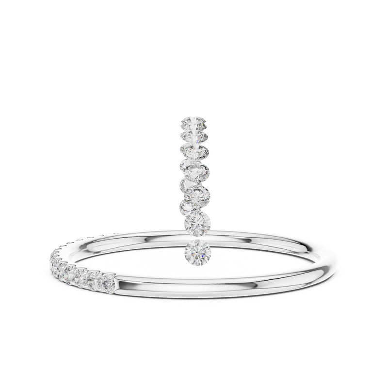 Ladies Ring 12#10057@L - White Gold - Image