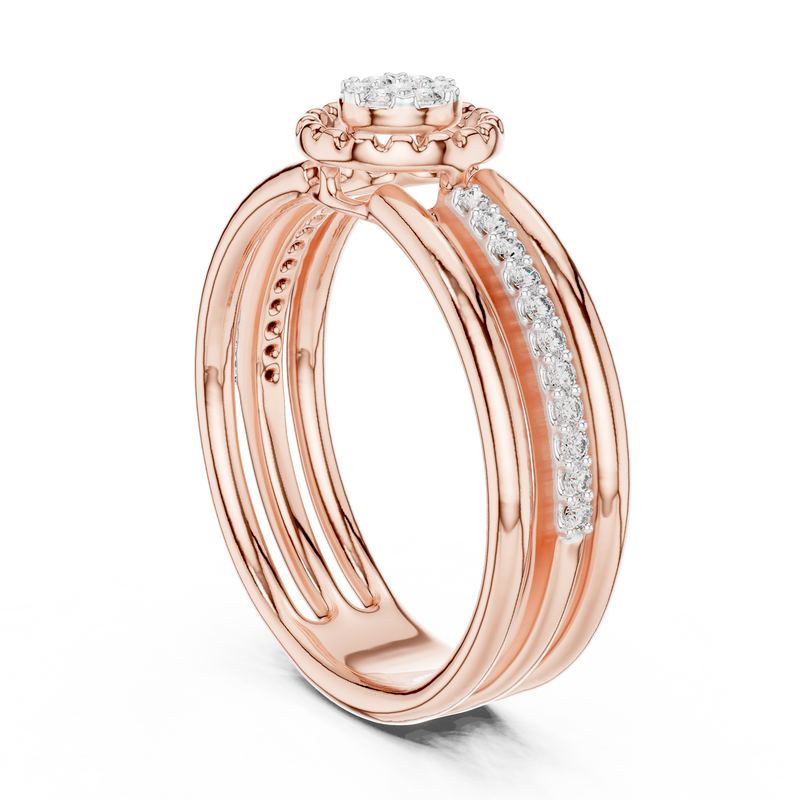 Ladies Ring 12#10060@L@7 - Rose Gold - Image