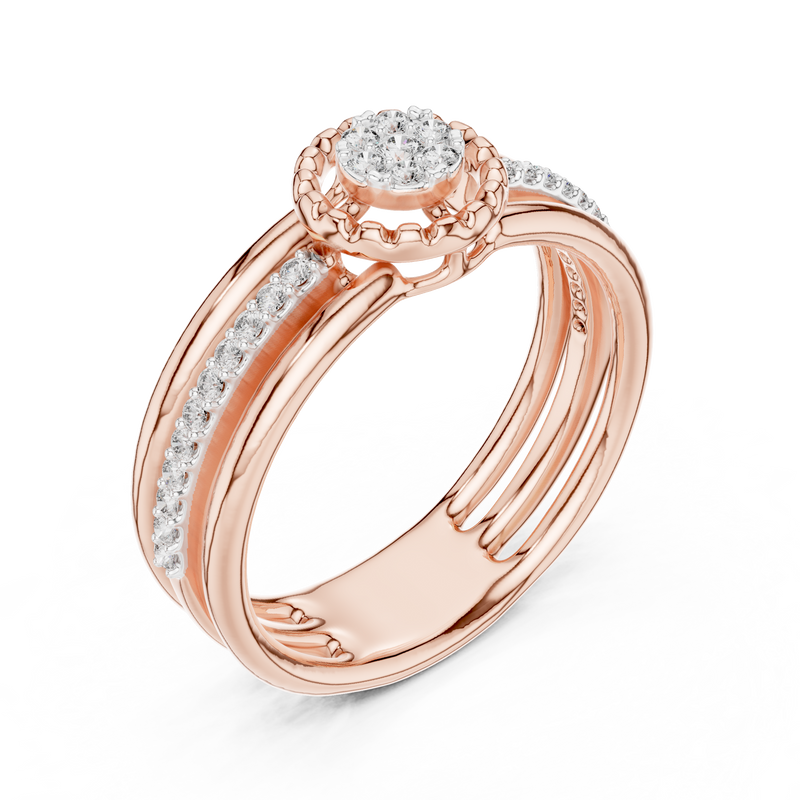 Ladies Ring 12#10060@L@7 - Rose Gold - Image