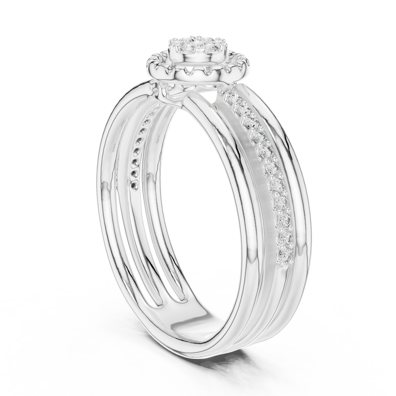 Ladies Ring 12#10060@L@7 - White Gold - Image