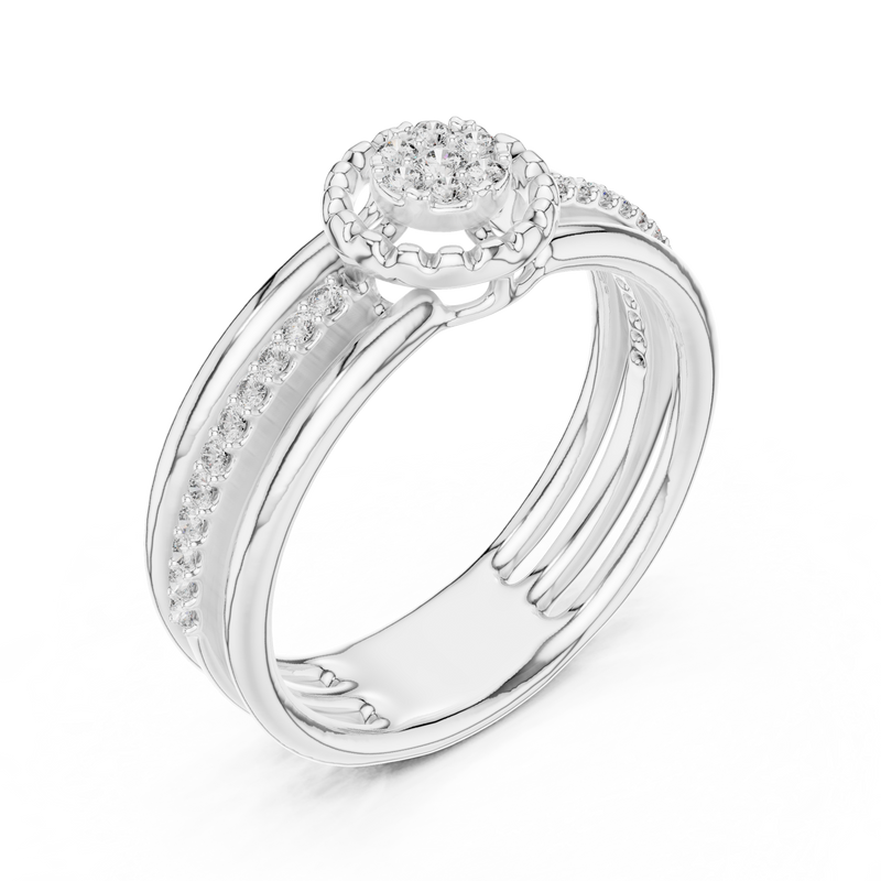 Ladies Ring 12#10060@L@7 - White Gold - Image
